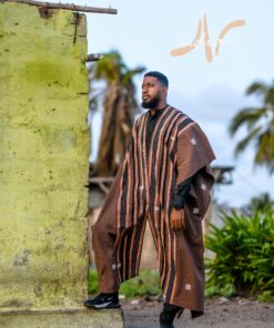 Super cape en pagne tissé Faso danfani authentique