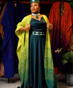 Alternative view of Robe longue de soirée avec cape Agbara