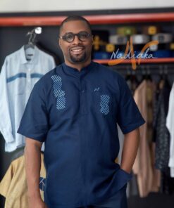 Chemise en lin manches courtes brodée
