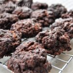 rustic looking baked chocolate spice cookies on a cooling rack