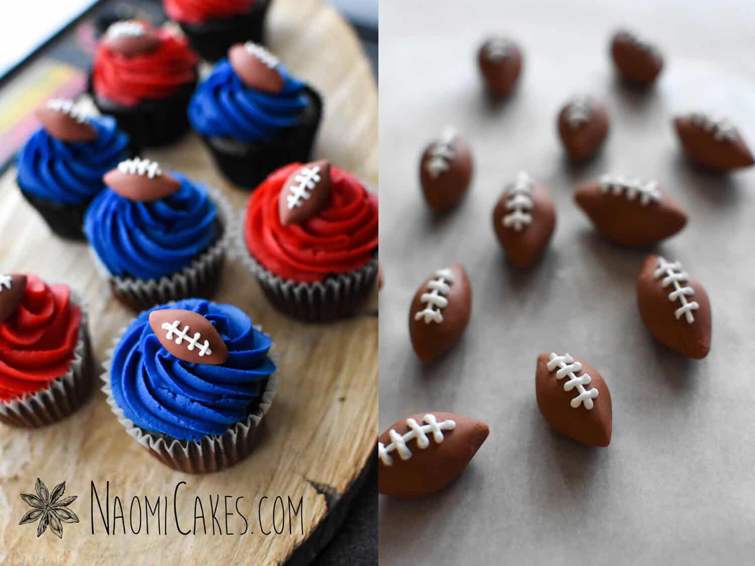 Easy Fondant Football Cupcake Toppers [Tutorial]
