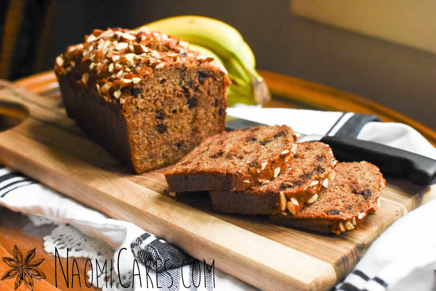 Chocolate Almond Whole Wheat Banana Bread [Recipe]