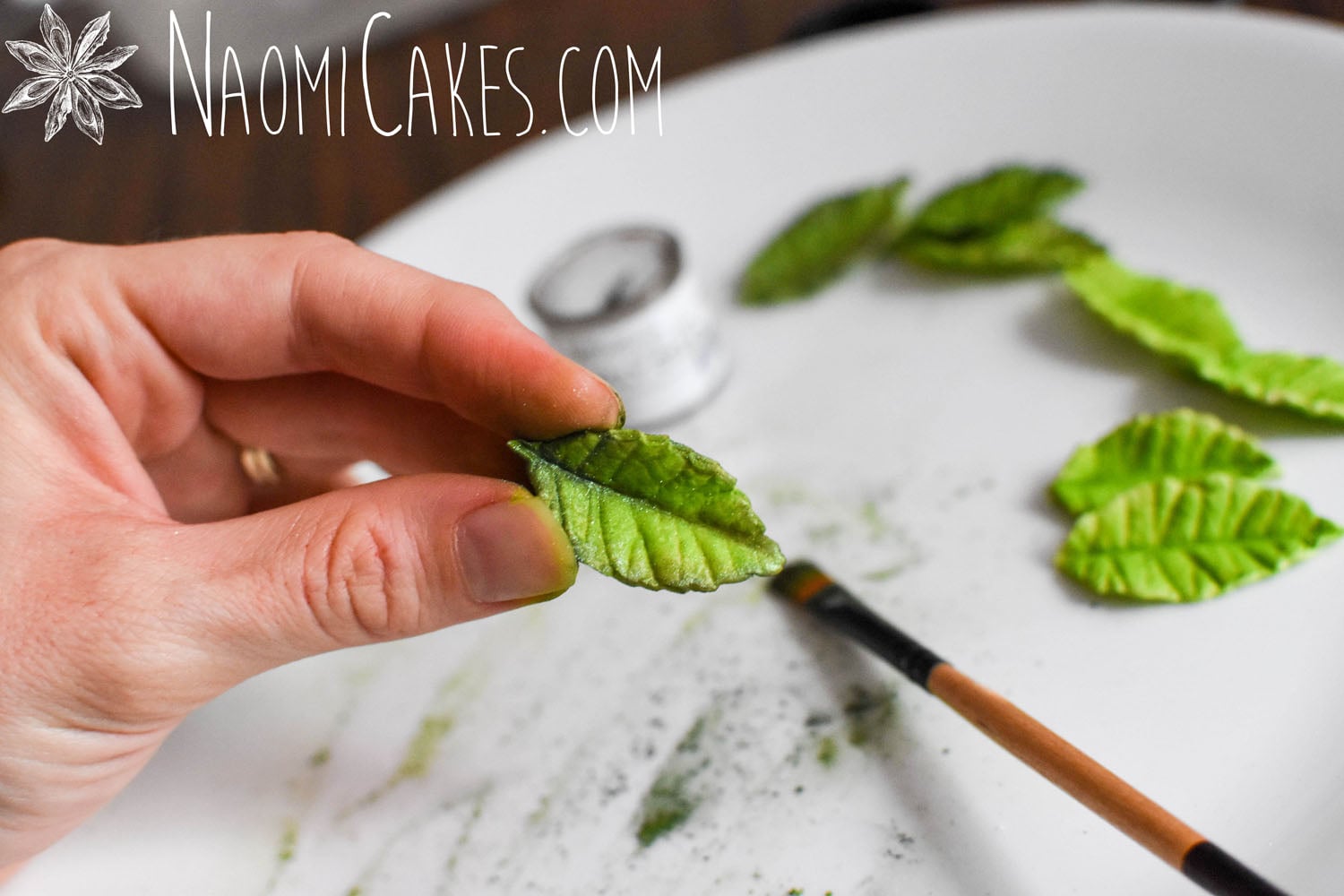 Tinting Gum Paste Rose Leaves with Petal Dust [Tutorial]