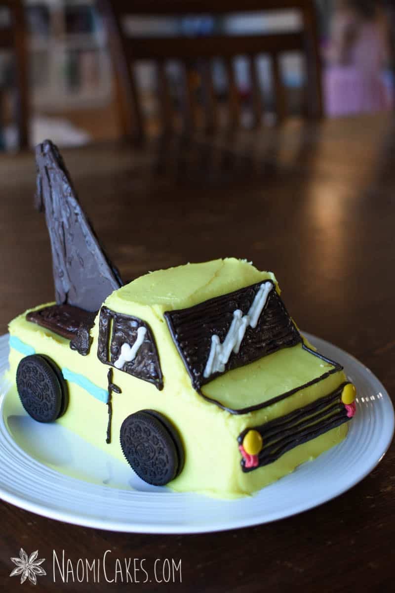 Yellow Tow Truck Toddler Birthday Cake [Tutorial]