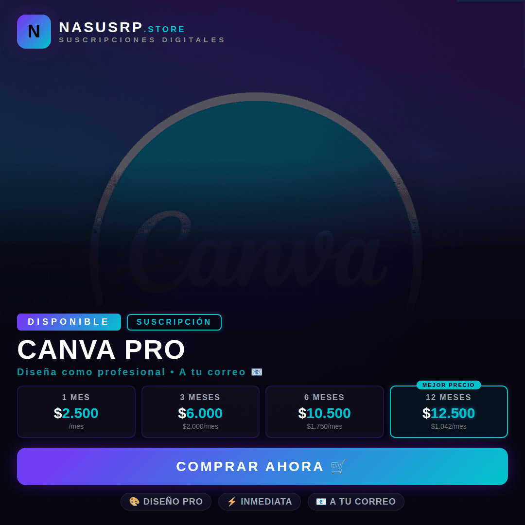 Canva Pro EDU para diseño profesional y correo electrónico en oferta.