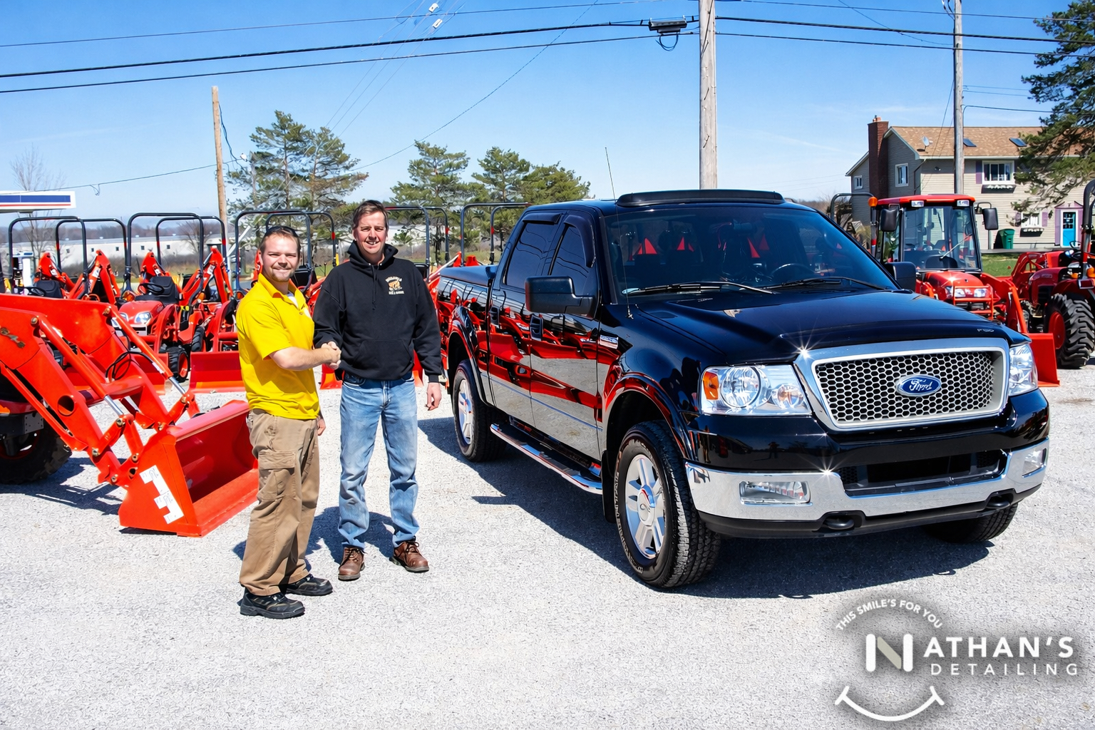 Our customer handoff after completing a truck detail