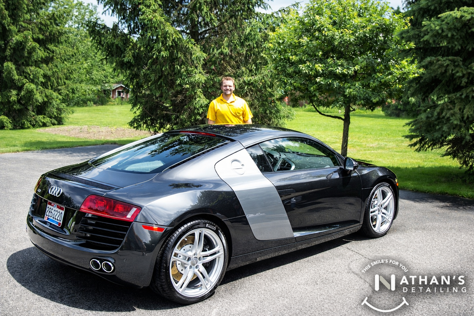 Detailed audi sports car glossy paint during mobile detailing in Twinsburg
