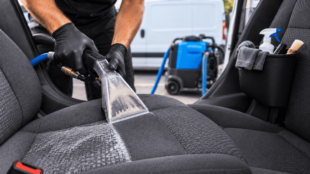 Professional upholstery cleaning with steam and extraction in Cleveland Ohio.