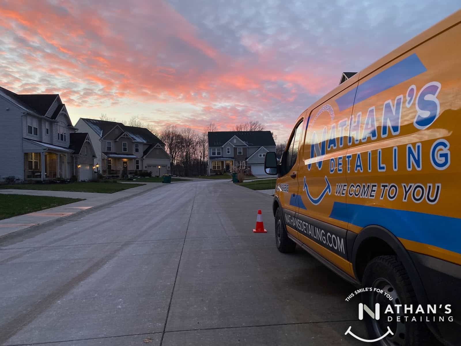 Nathan's mobile detailing van at an onsite Northeast Ohio appointment