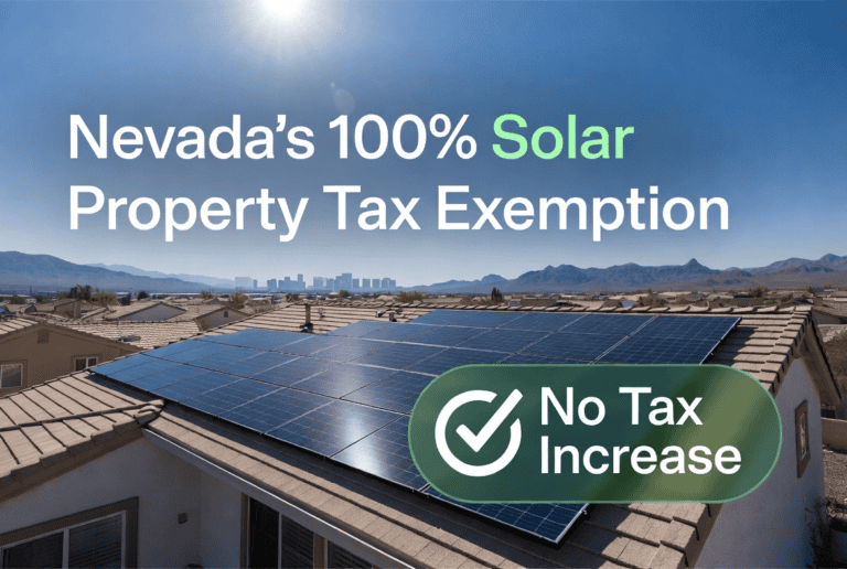 Image illustrating Nevada's 100% Solar Property Tax Exemption.