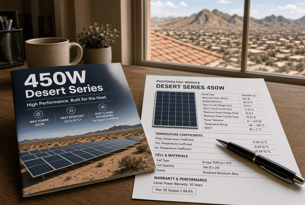 Example specifications for a panel that may be installed on a Nevada roof. 