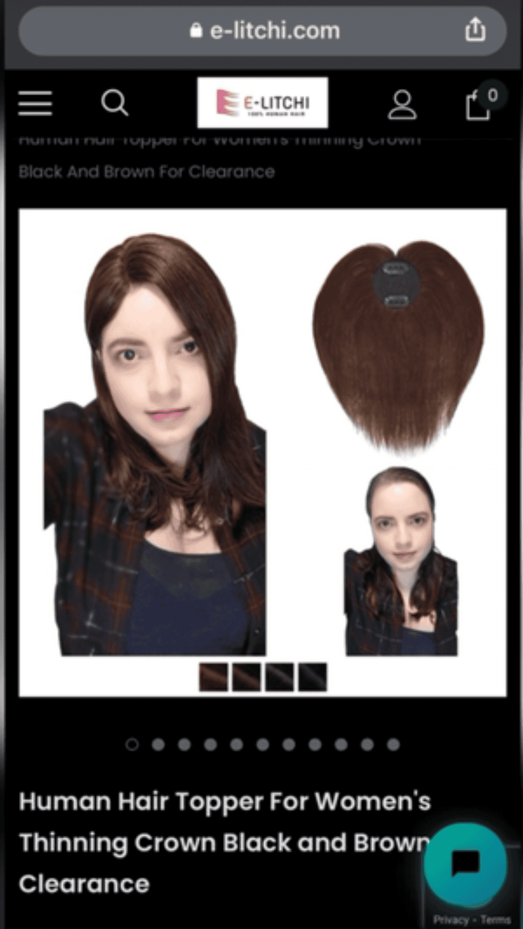 Screenshot showing E-Litchi hair using a stolen image of Neveen Wood wearing her Uniwigs Claire hair topper