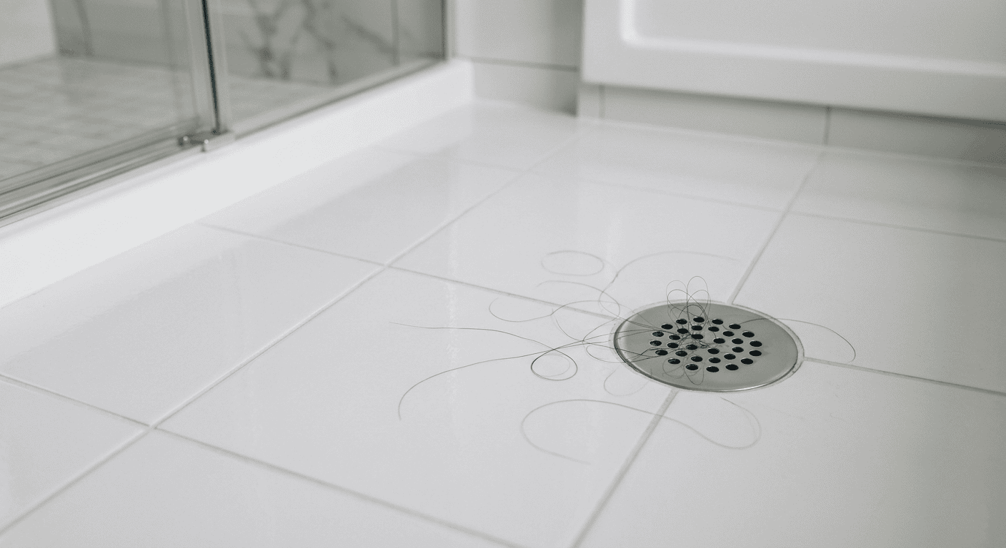 Hair in shower drain - post-minoxidil shedding and hair loss