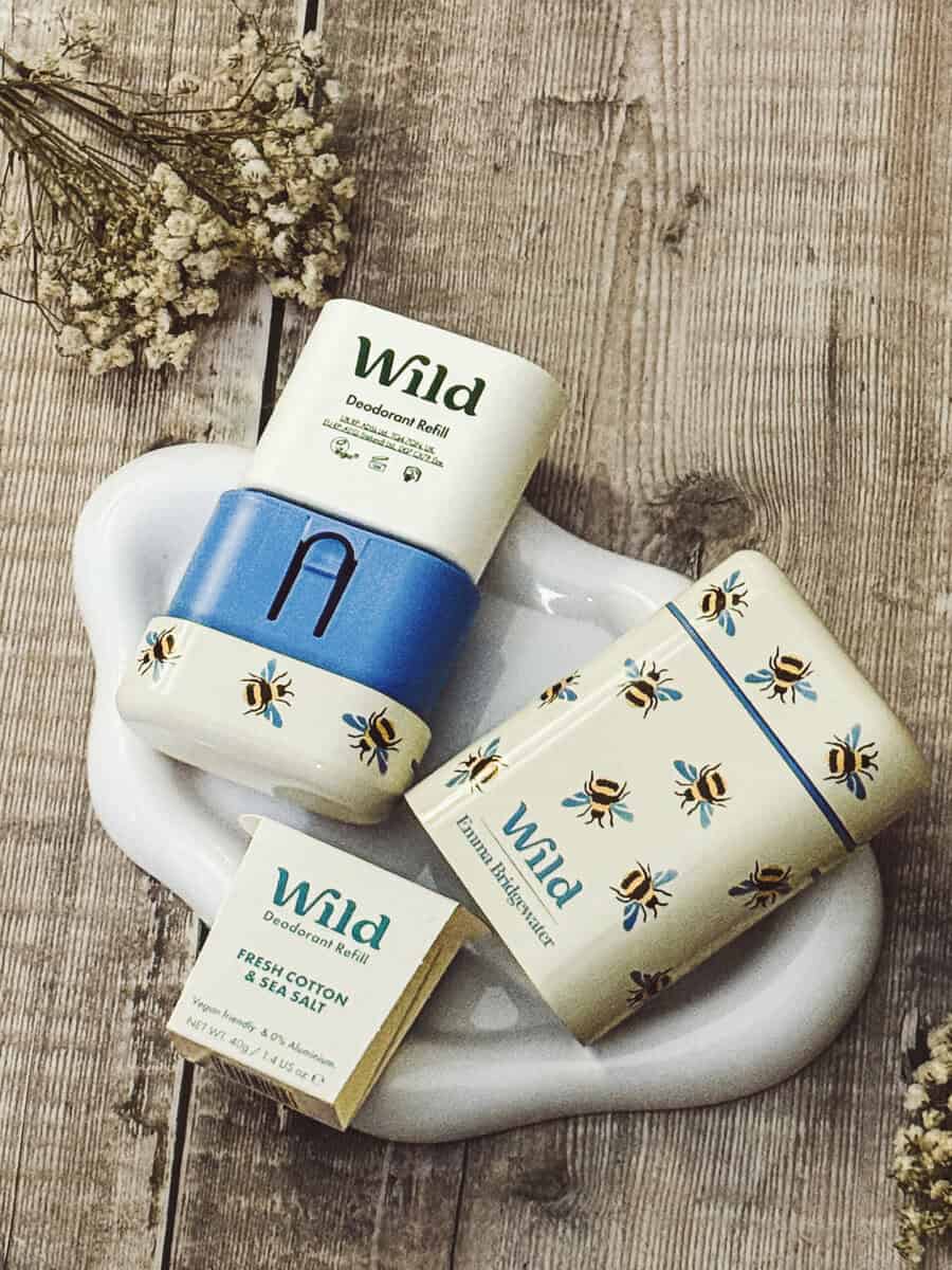 Wild Bee Case deodorant with the collar twisted open showing the refill mechanism