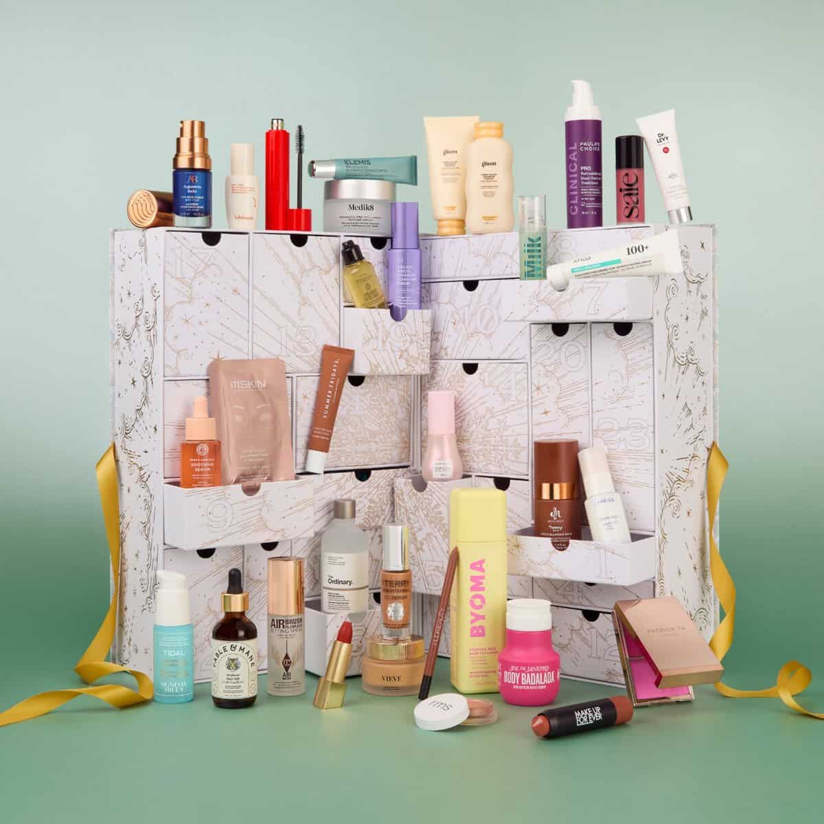 The Cult Beauty Advent Calendar 2026 Signature Edition open, with all 33 products