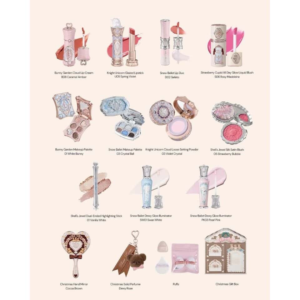 Every product in the Flower Knows Dreamland Advent Calendar 2026 with names and shades