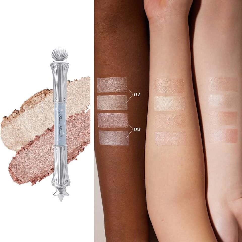 Flower Knows Shell's Jewel Dual-Ended Highlighting Stick with swatches