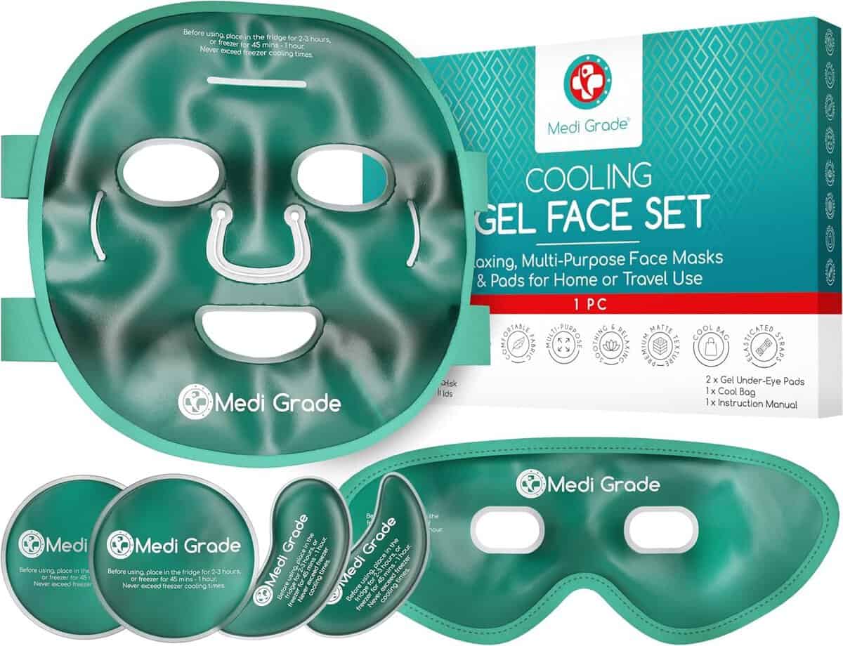 Medi Grade cooling gel face mask and eye mask set