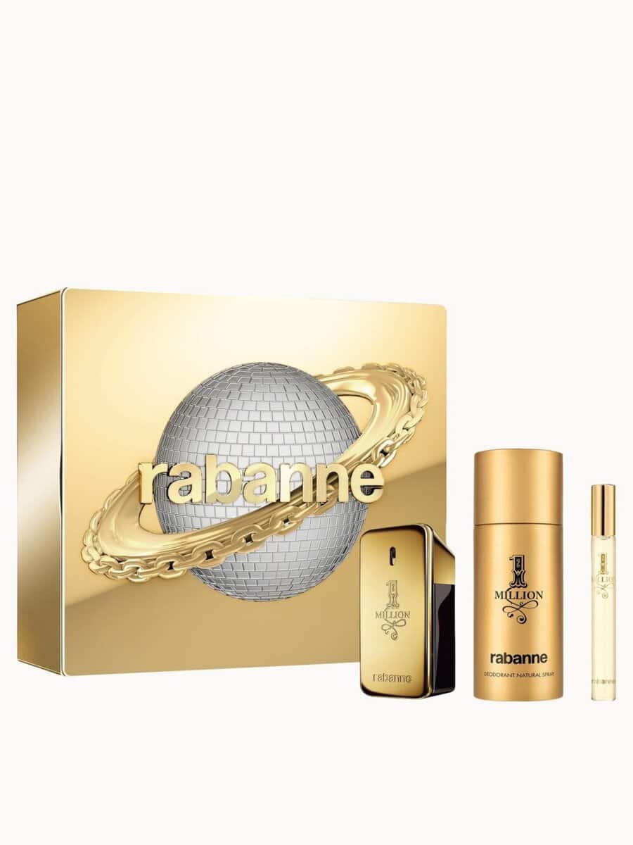 Rabanne 1 Million Eau de Toilette 50ml gift set with travel spray and deodorant