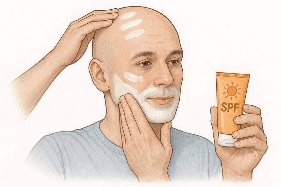 SPF for Bald Heads and Shaved Faces: Complete Guide
