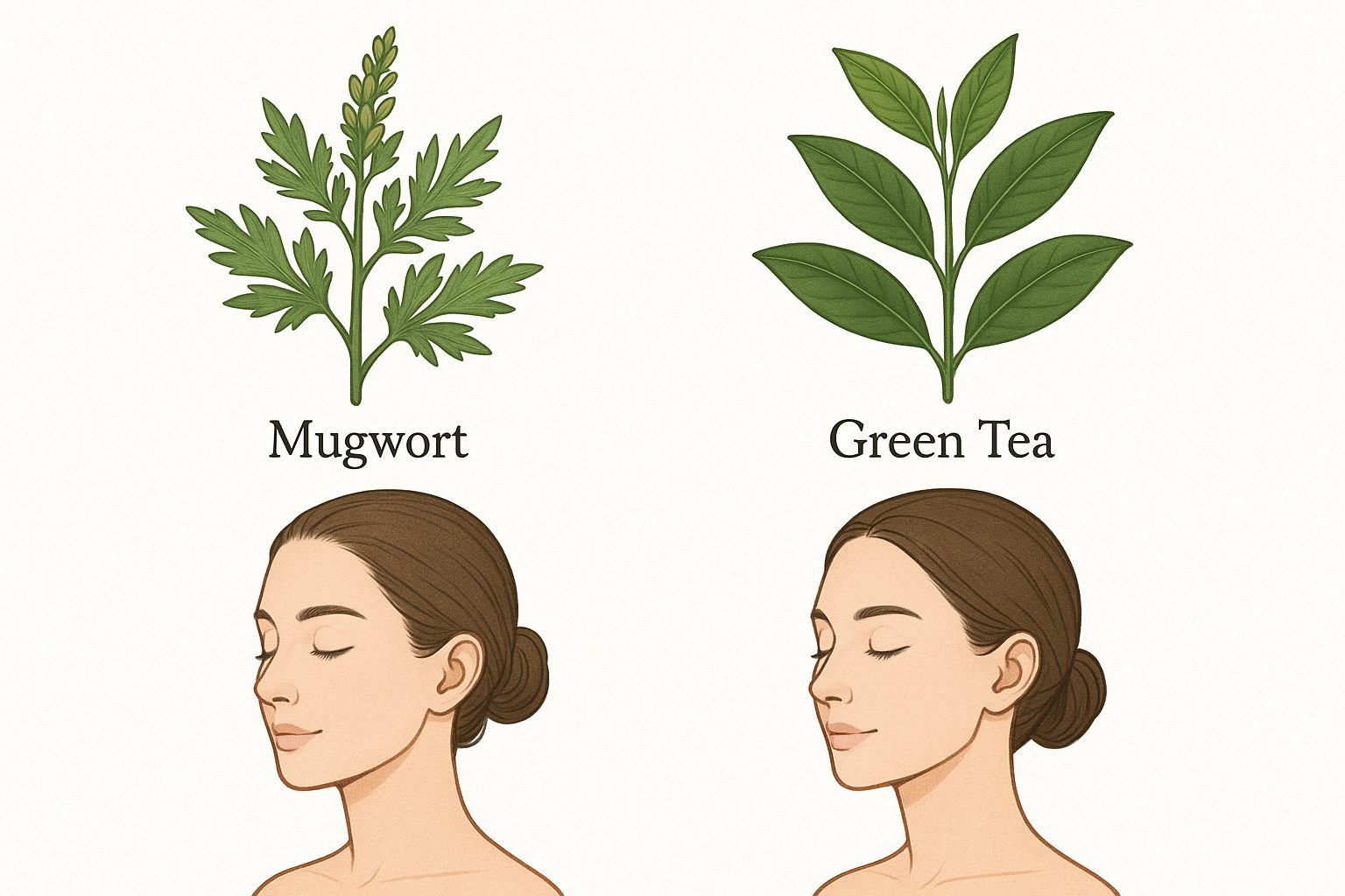 Mugwort vs Green Tea for Calming Skin