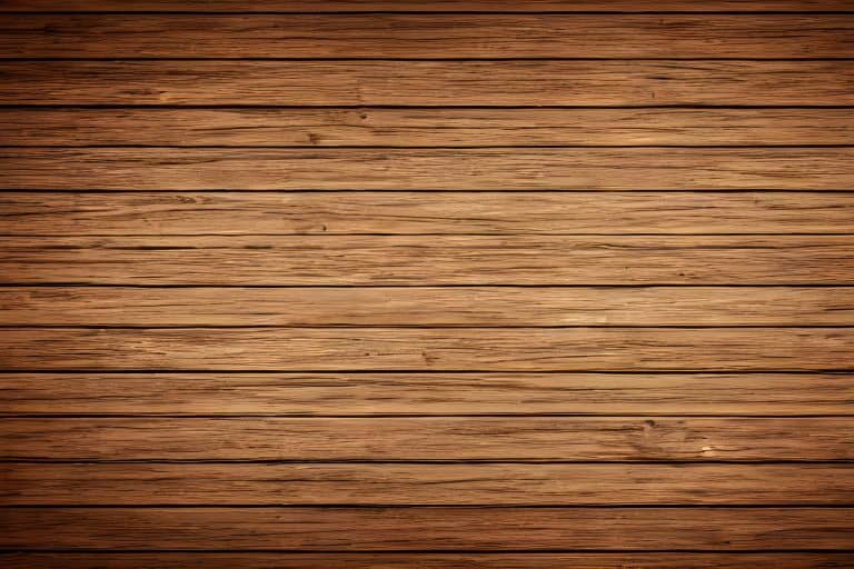 Rustic wooden planks with rich brown tones and natural grain patterns forming a horizontal slatted background texture