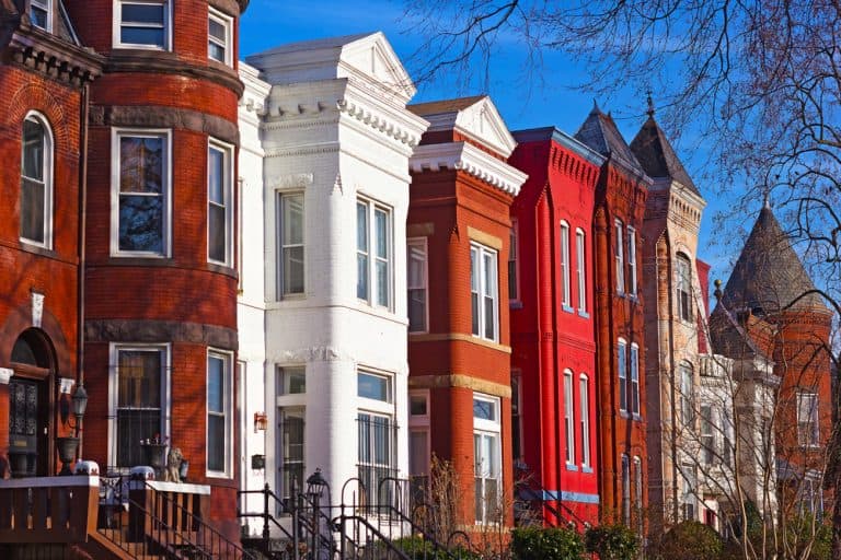 Colorful row houses in Washington, DC