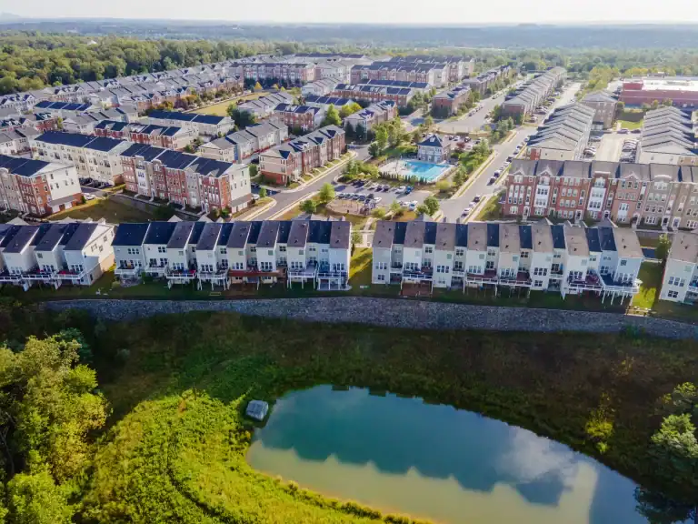 Townhouses in an Ashburn neighborhood