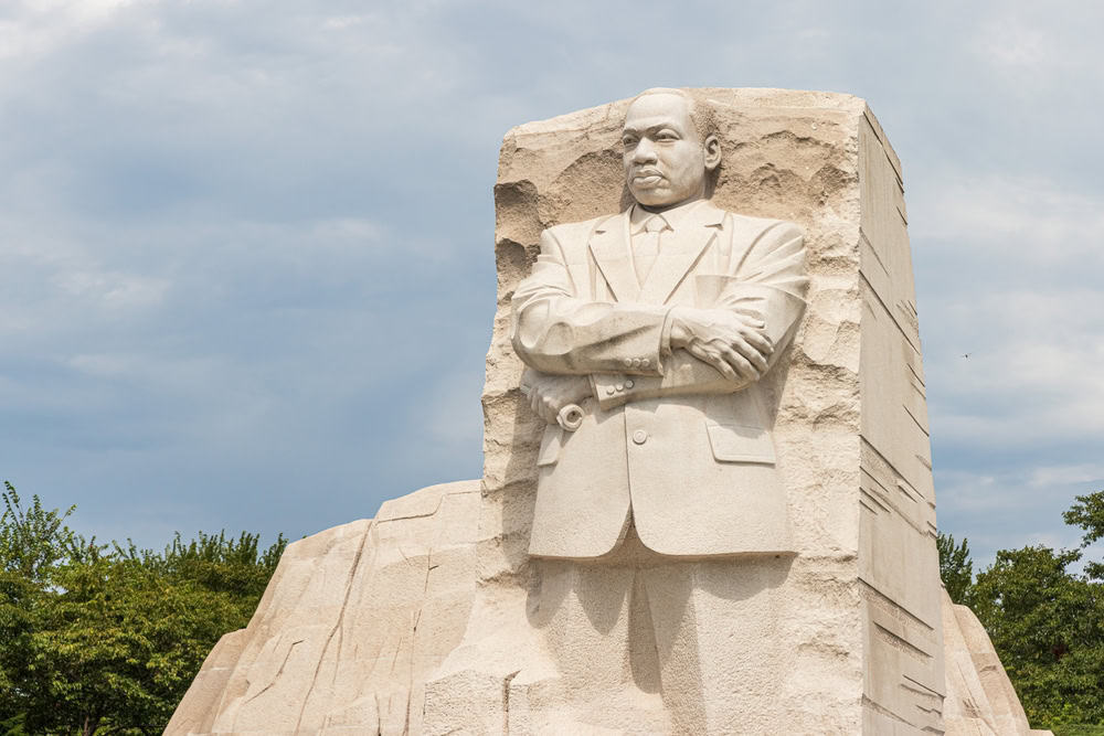Martin Luther King Jr. Memorial standing tall against a serene sky in Washington DC