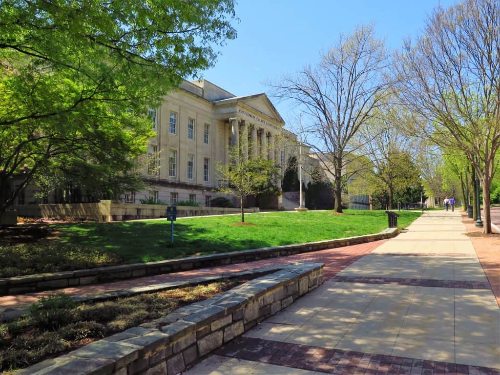 Grounds beside the Montgomery County Courthouse.