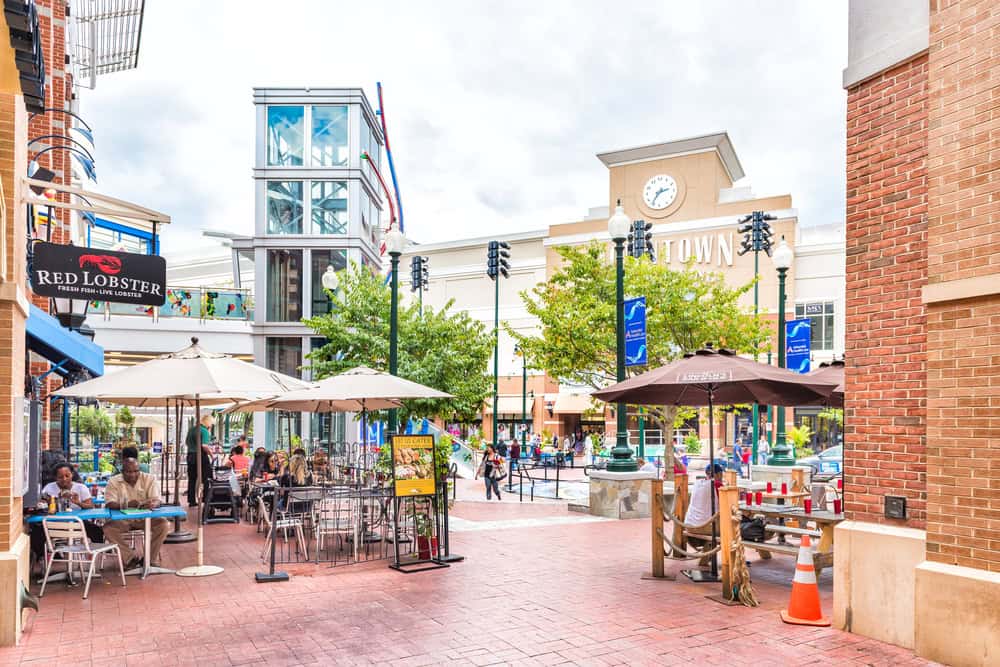 Pedestrian plaza in downtown Silver Spring.