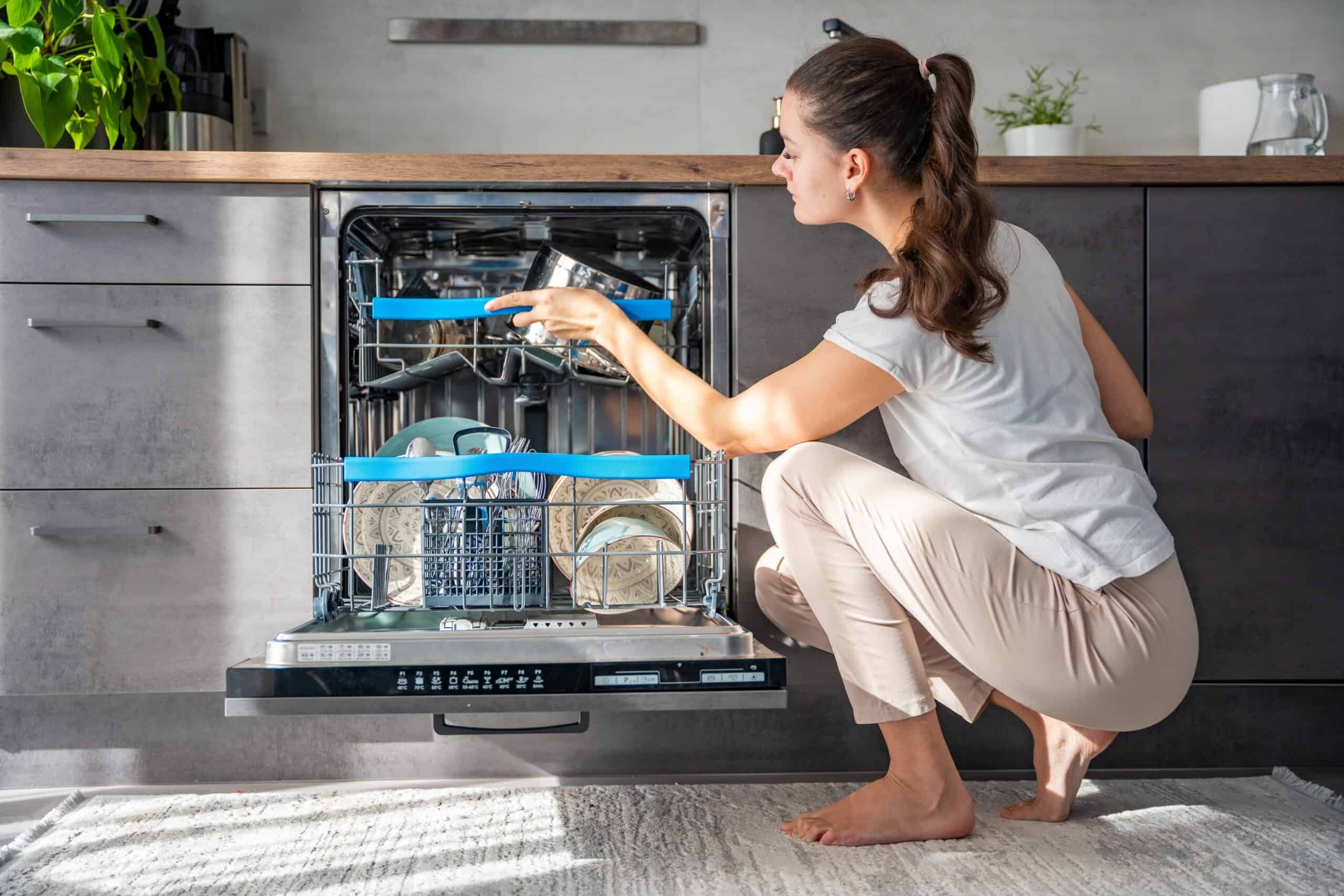 Person maintenance on dishwasher