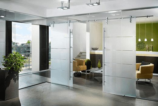 cửa kính cường lực lùa treo đẹp