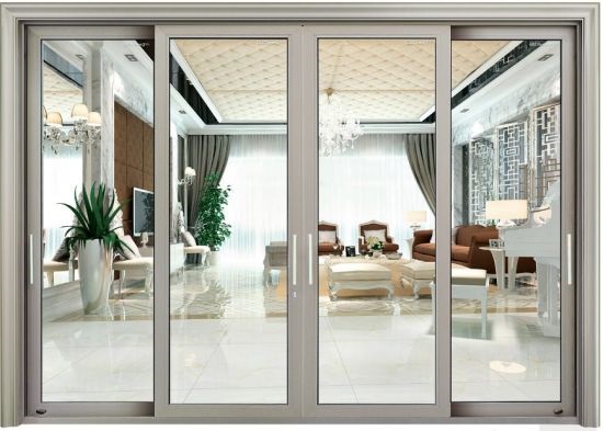 cửa lùa 4 cánh nhôm kính
