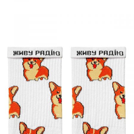 Коргі білі шкарпетки NOSKAR