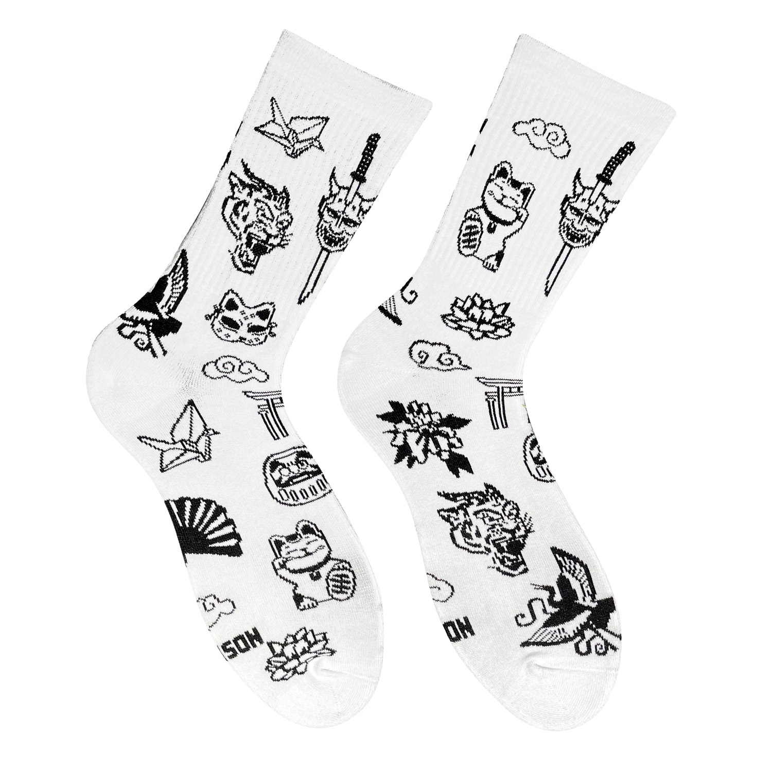 Yakuza Tattoo White шкарпетки NOSKAR