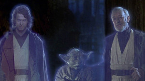 "Obi-Wan, invite the creepy guy to join us, did you?"
