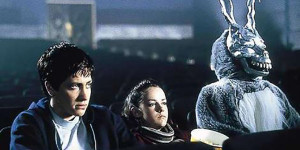Three's a crowd when Frank the Bunny comes on your date.
