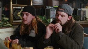 Jay and Silent Bob (Mewes and Smith) appear in Amy, breaking the mood of the film.