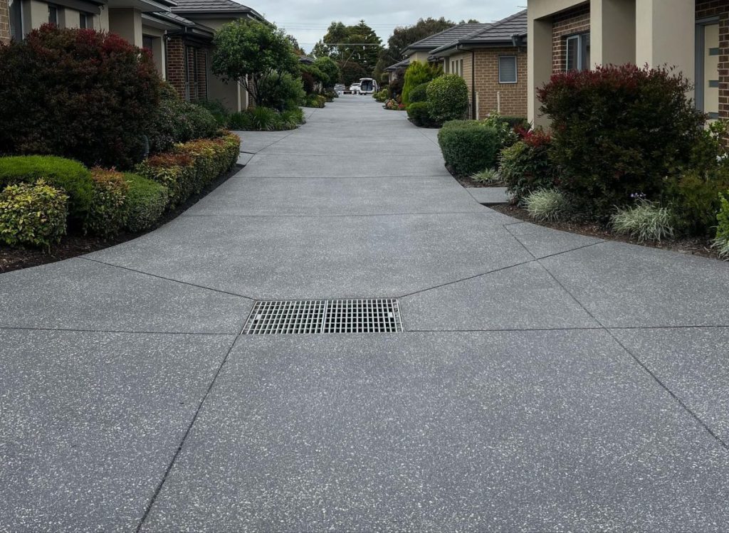 Concrete Resurfacing Mount Martha, Melbourne – finished concrete driveway with sealed non-slip coating
