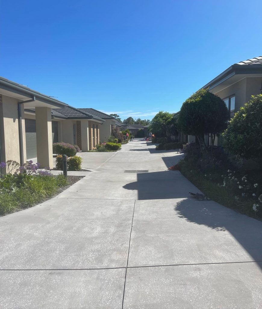 Concrete resurfacing Mount Martha after grinding – surface prepared and cleaned ready for coating application