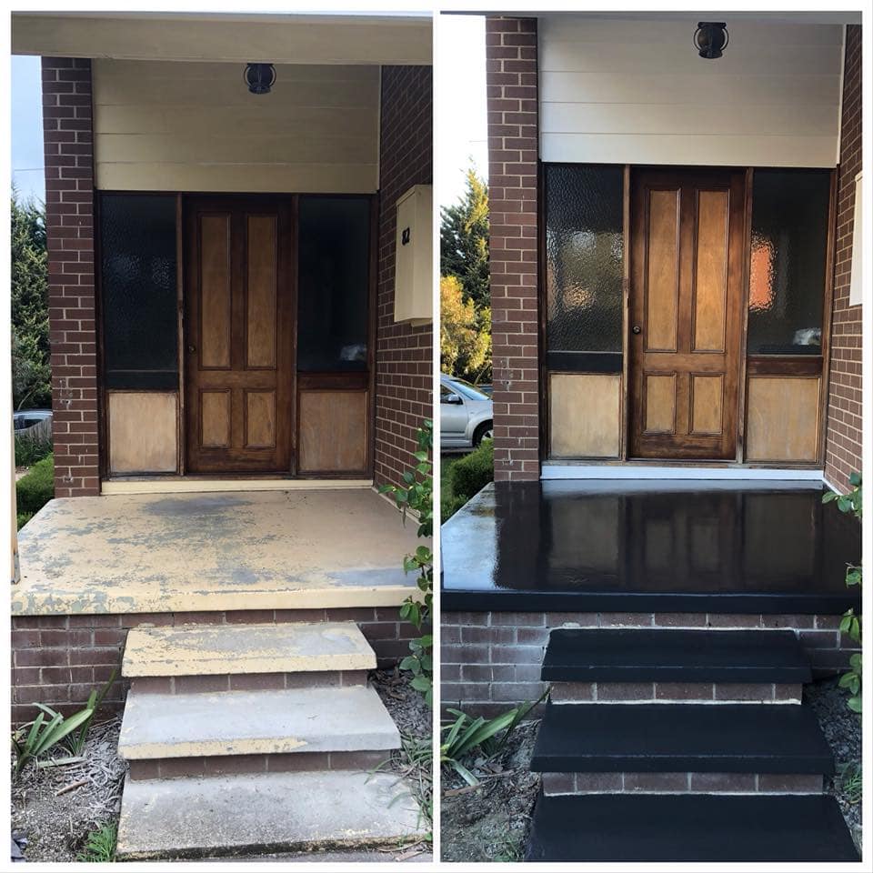 concrete porch before and after sealing melbourne