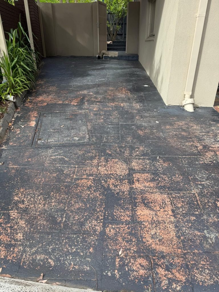 concrete path worn coating before sealing melbourne