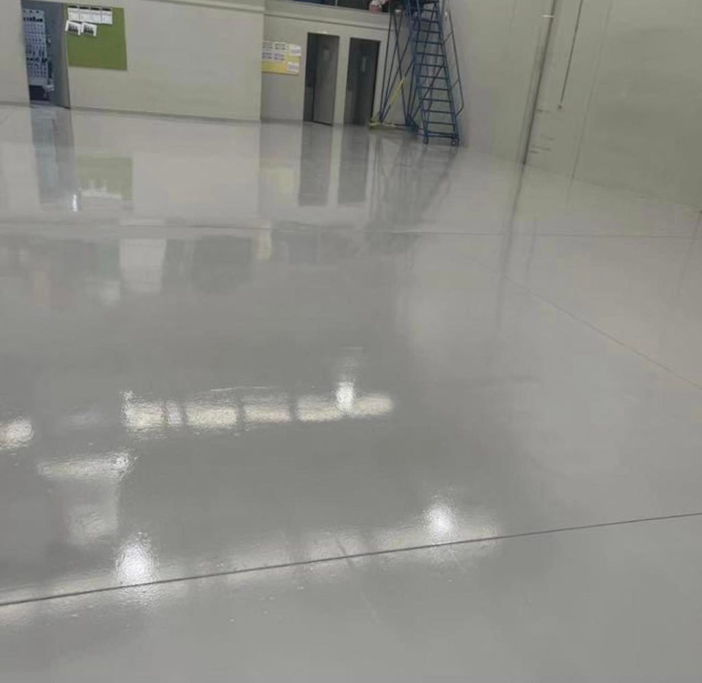 Commercial epoxy flooring with high gloss finish in Melbourne