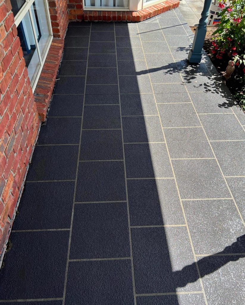 Durable spray on paving resurfacing still holding up after 22 years