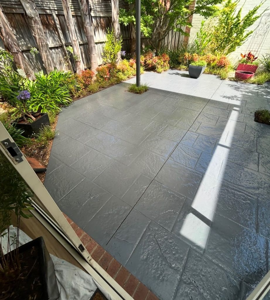 Coloured concrete sealing in Heatherton patio area