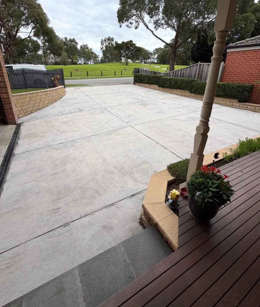 Residential concrete driveway before diamond grinding in Lynbrook