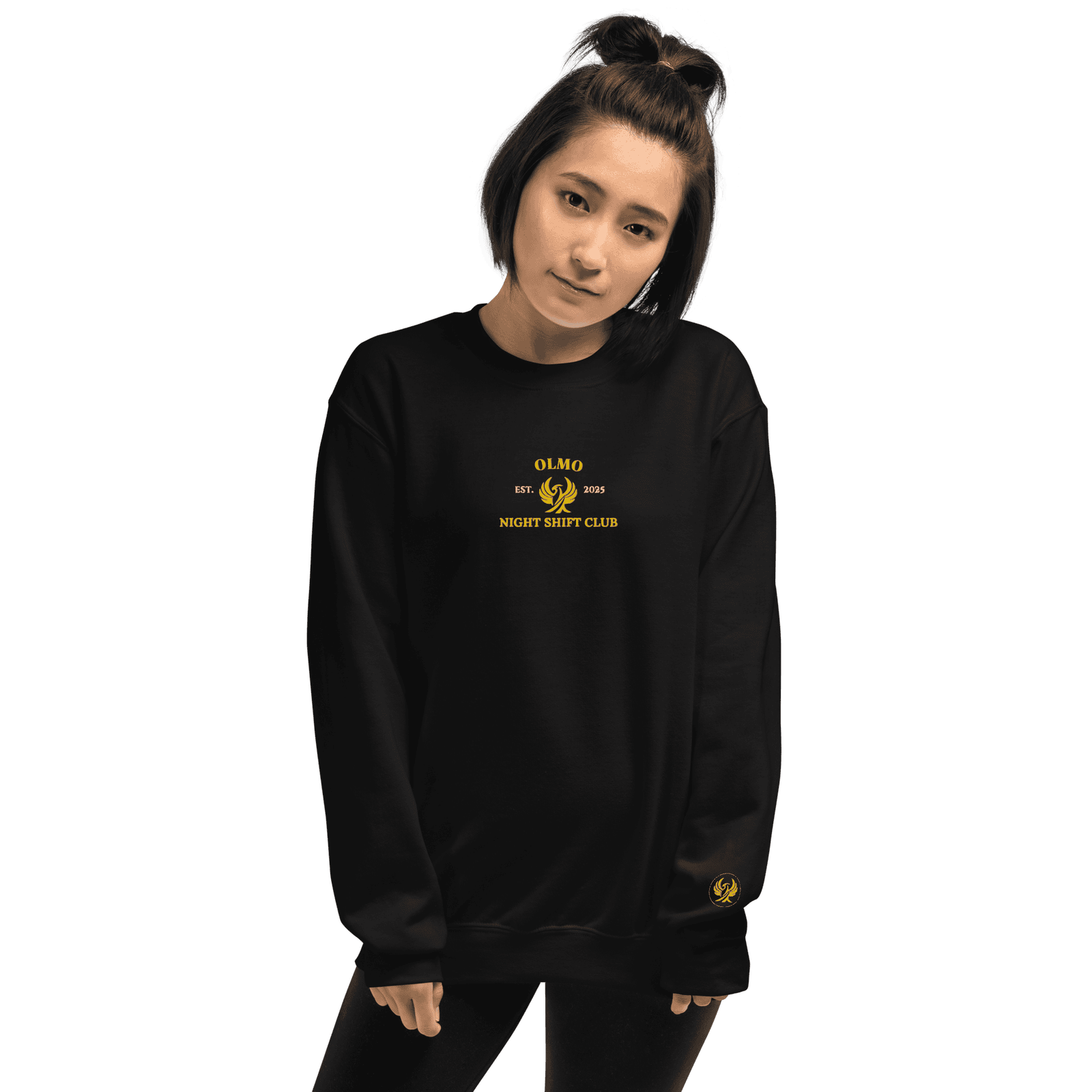 Sweat col rond Night Shift Club OLMO lux - Brodé or – Image 3