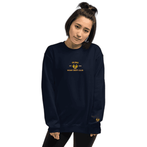 Sweat col rond Night Shift Club OLMO lux - Brodé or