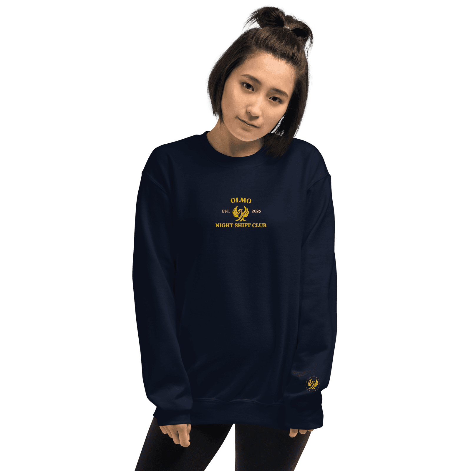 Sweat col rond Night Shift Club OLMO lux – Brodé or